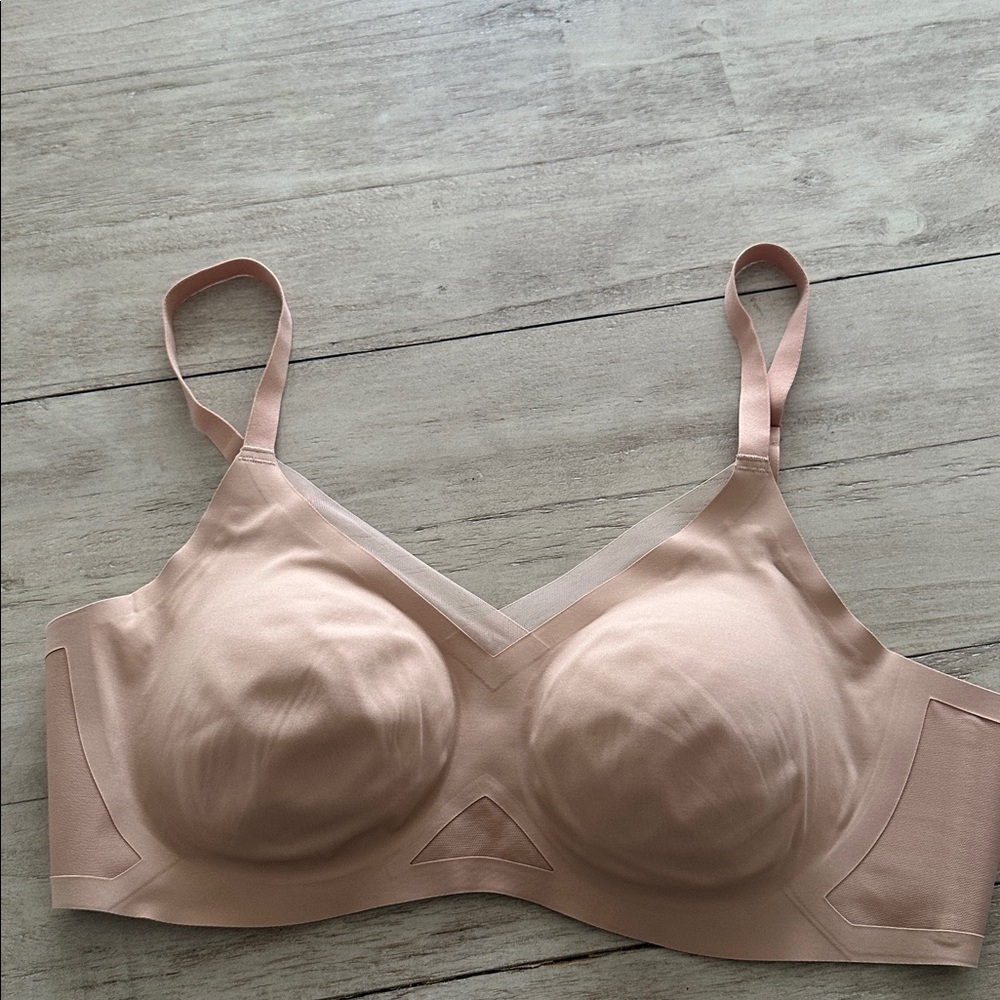 Honeylove Women's CrossOver Mesh Bra in Cream Tan everyday neutral XL - Picture 2 of 6